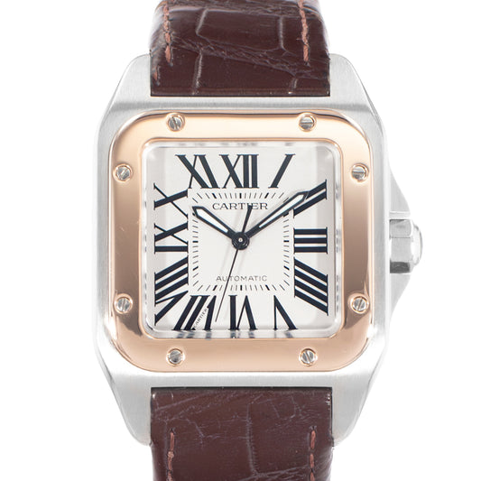Cartier Santos 100 Steel & Rose Gold