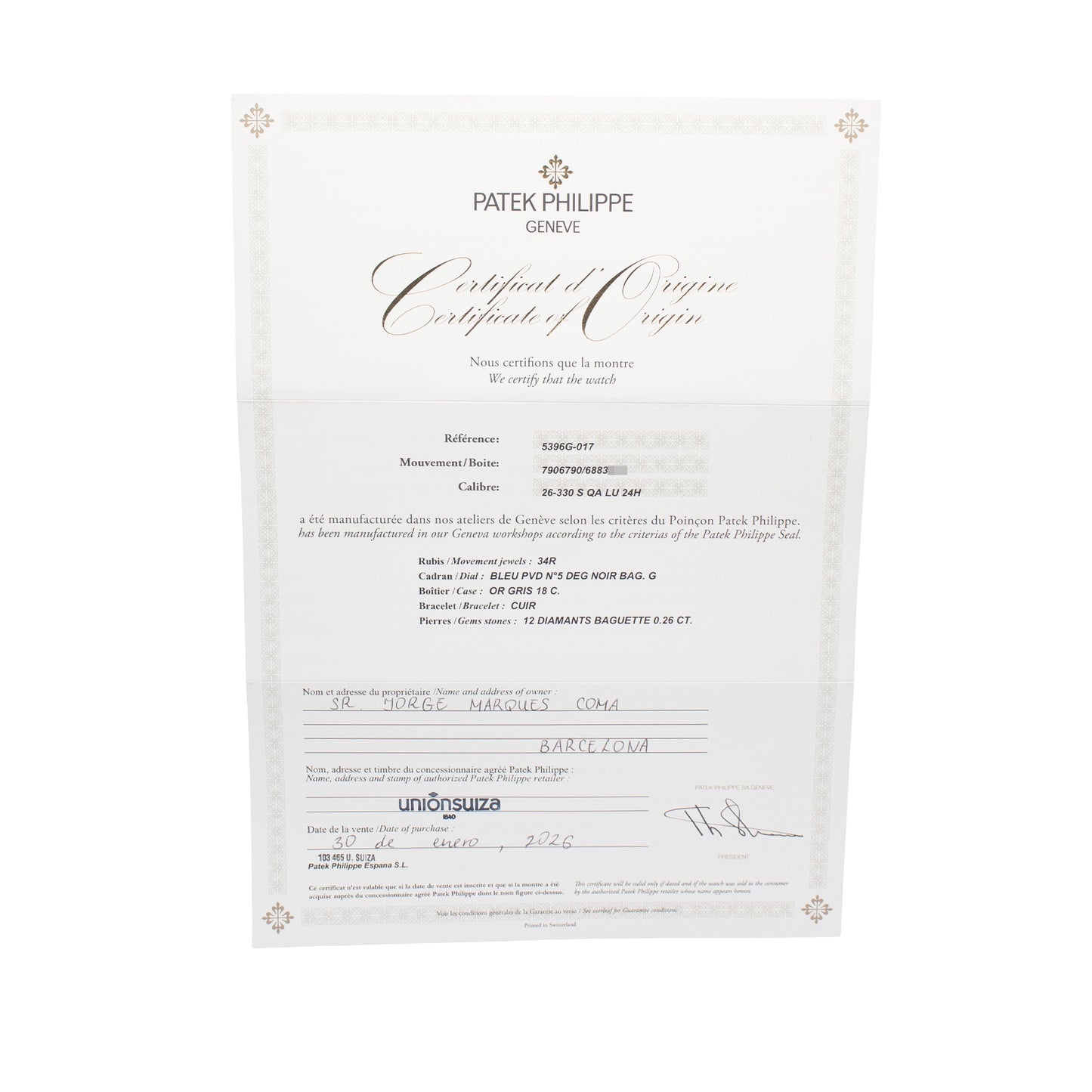 Patek Philippe Annual Calendar White Gold