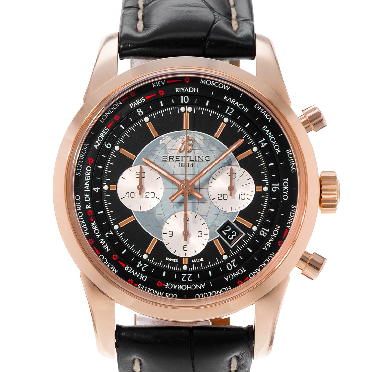 Breitling Transocean Chronograph Unitime Rose Gold