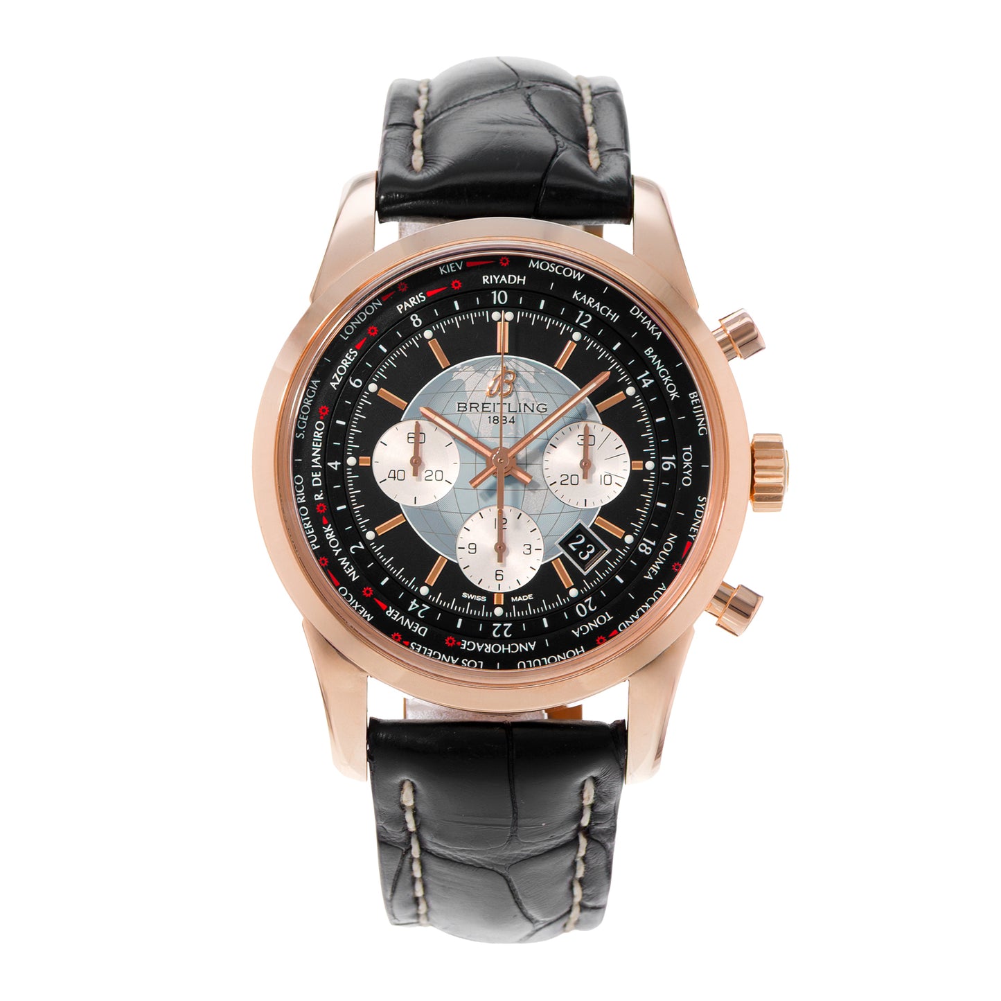 Breitling Transocean Chronograph Unitime Rose Gold