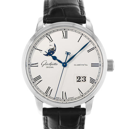 Glashutte Original Senator Panorama Date Moon Phase Steel