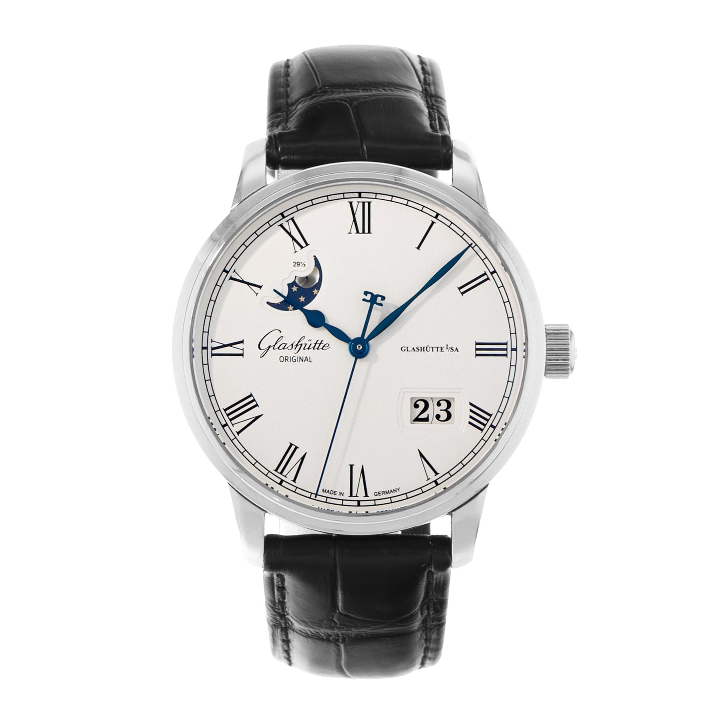 Glashutte Original Senator Panorama Date Moon Phase Steel