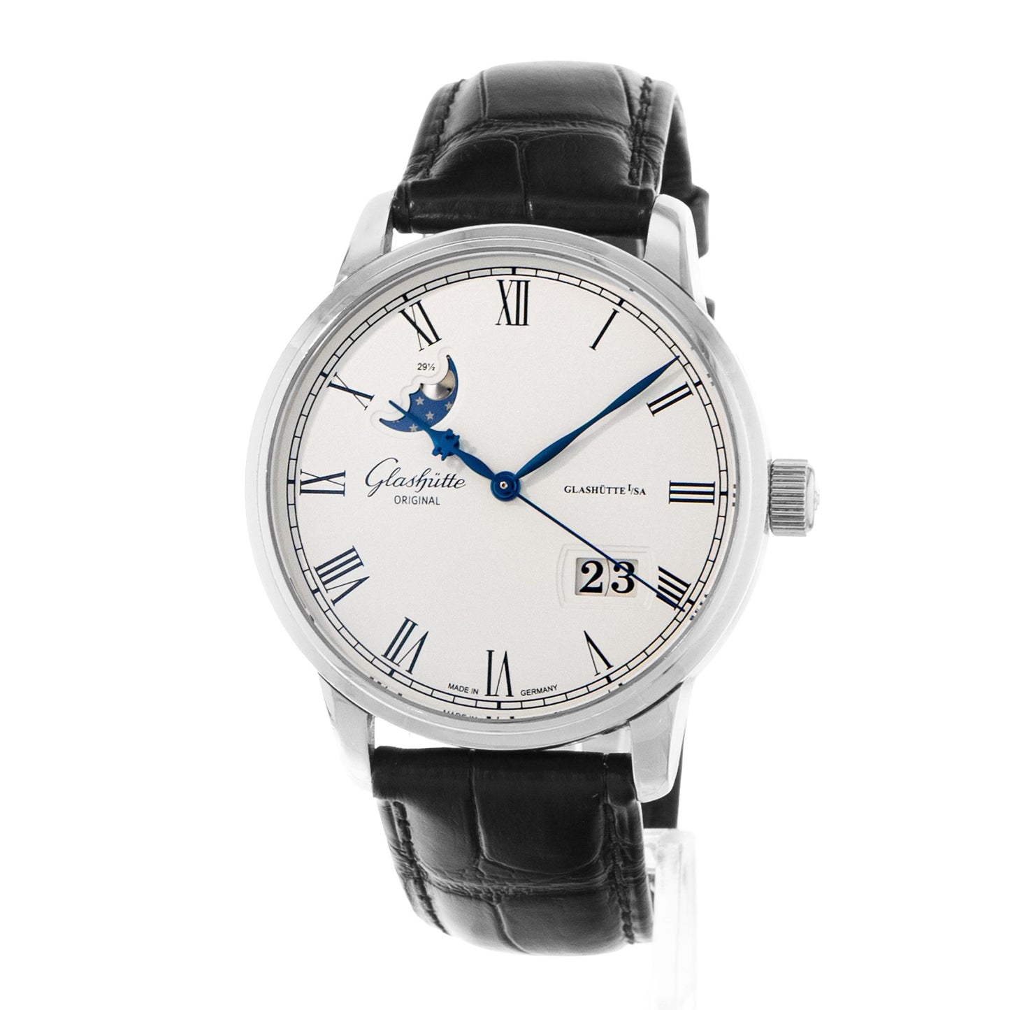 Glashutte Original Senator Panorama Date Moon Phase Steel