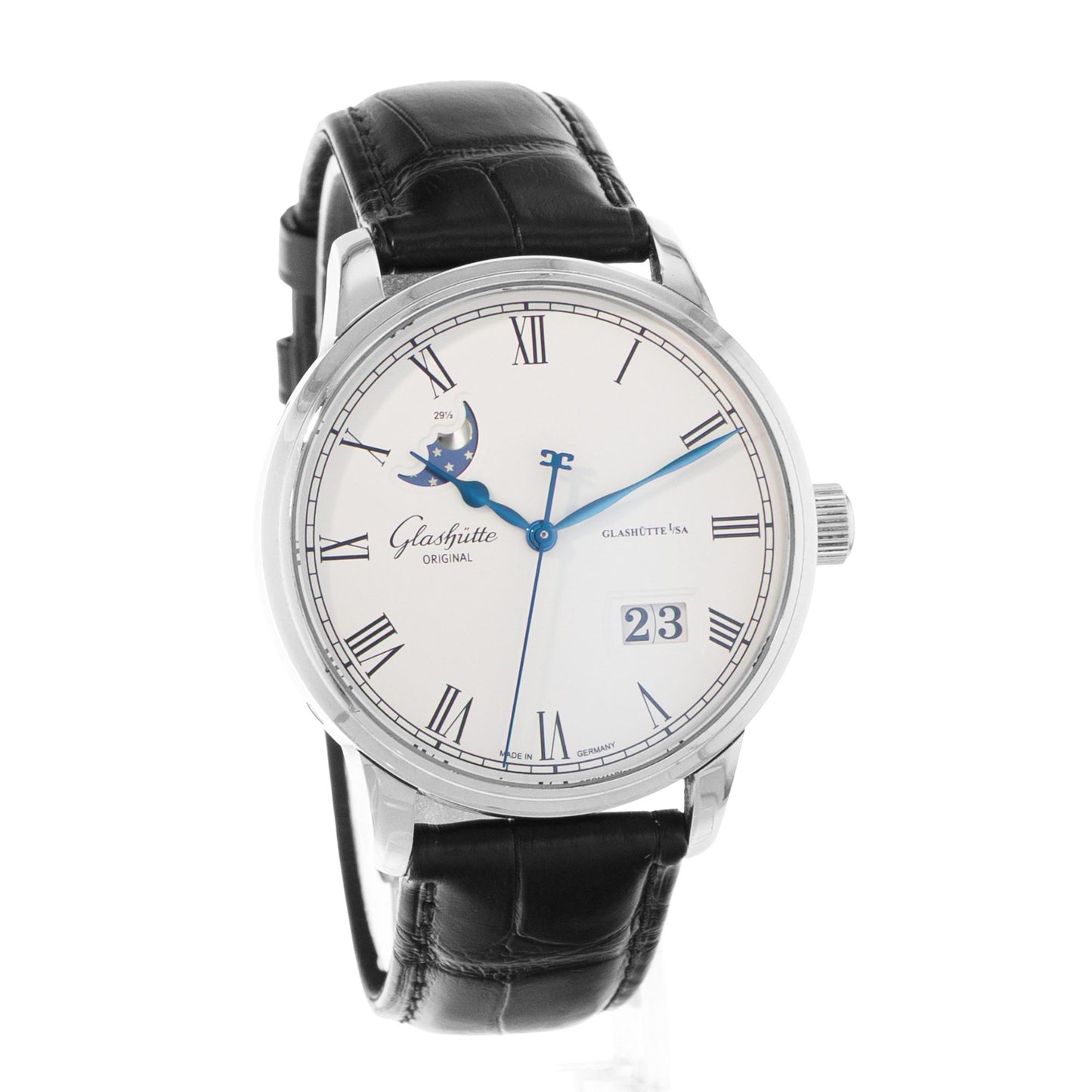 Glashutte Original Senator Panorama Date Moon Phase Steel