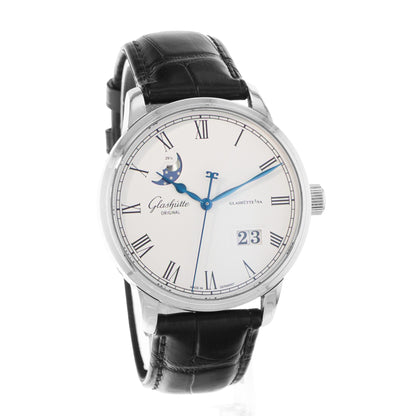 Glashutte Original Senator Panorama Date Moon Phase Steel