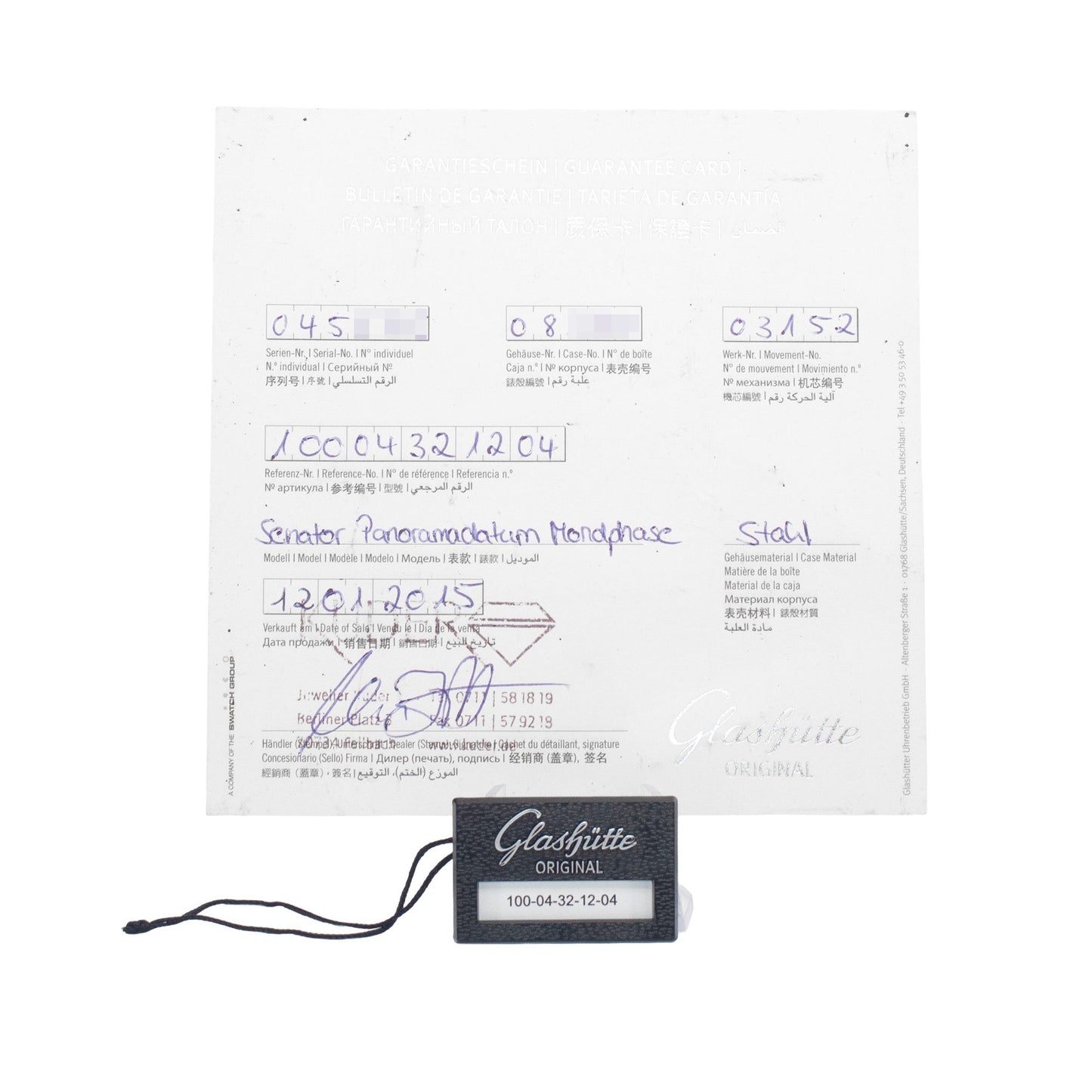 Glashutte Original Senator Panorama Date Moon Phase Steel