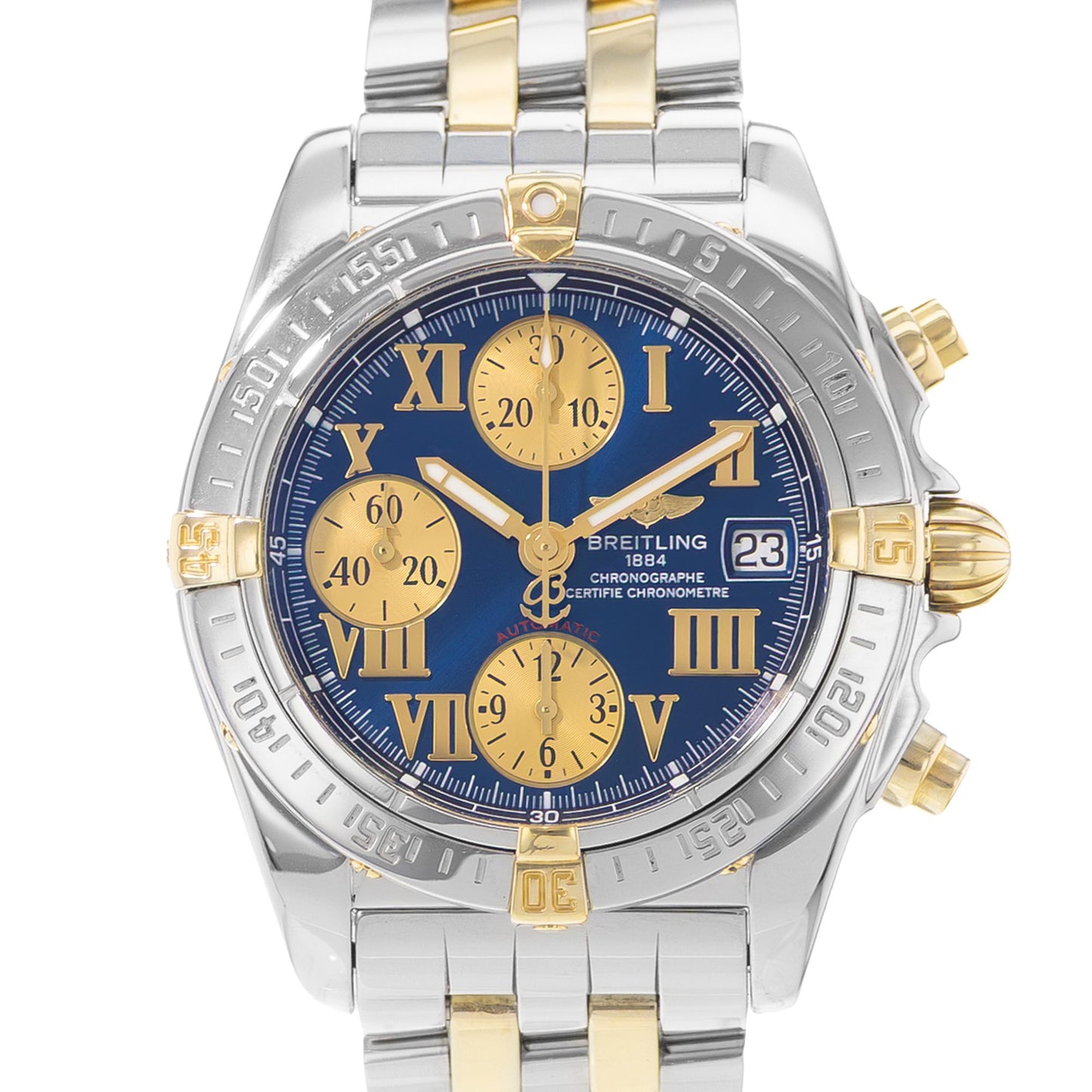 Breitling Chrono Cockpit Steel & Yellow Gold